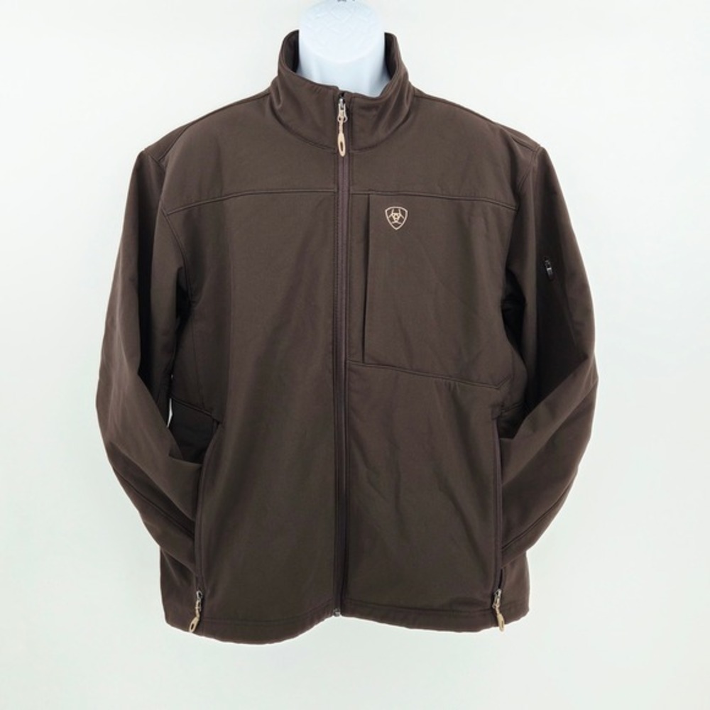 Ariat Mens Brown Softshell Fleece Lined Full Zip Jacket 10023330 Large L